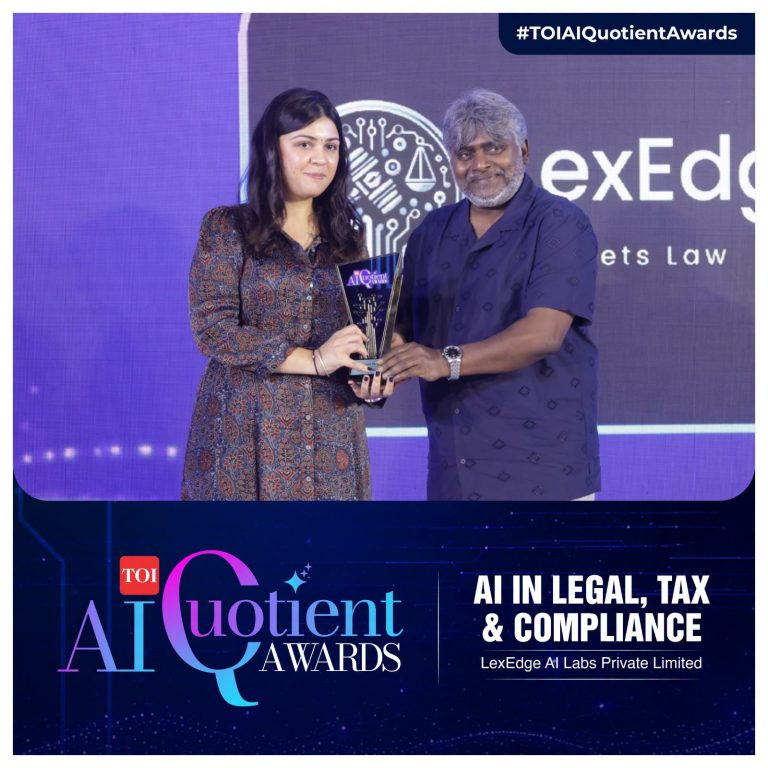 LexEdge wins Times of India AI Quotient Award for AI in Legal, Tax & Compliance
